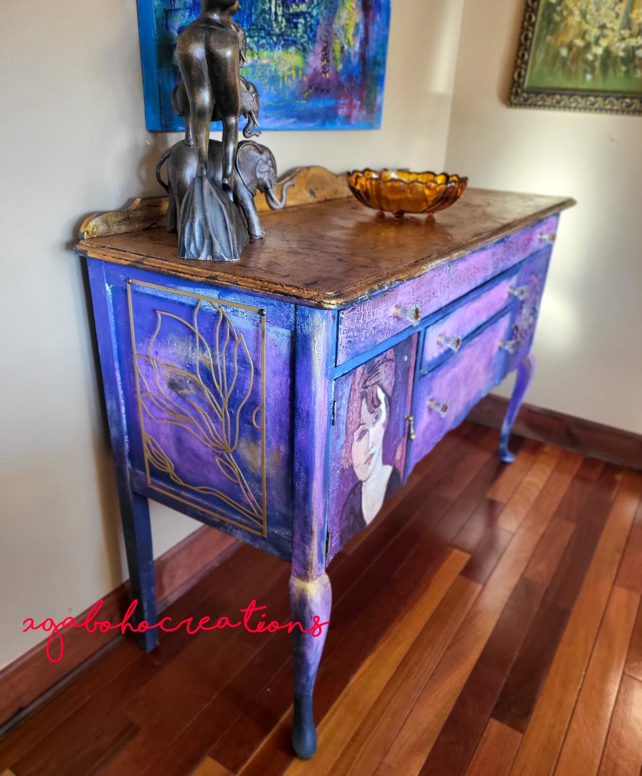 Funky Purple and Gold Buffet