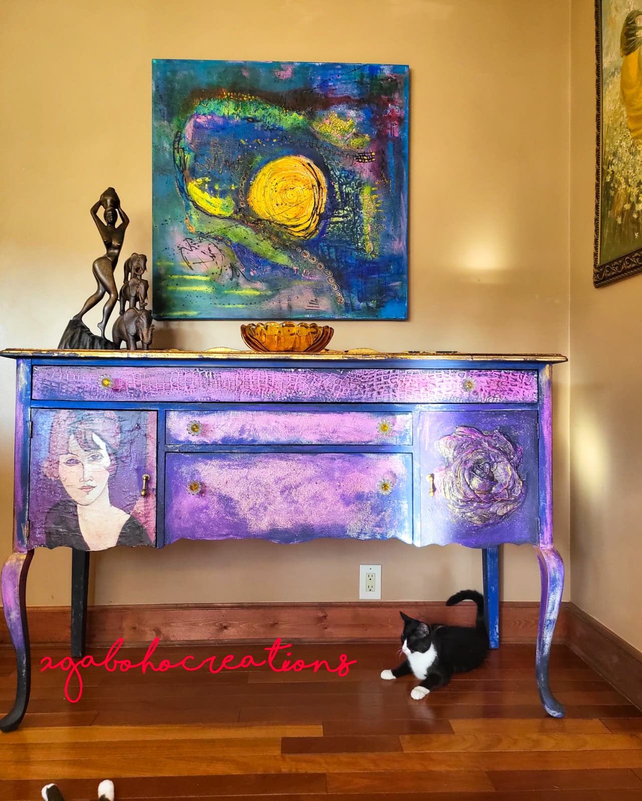 Funky Purple and Gold Buffet