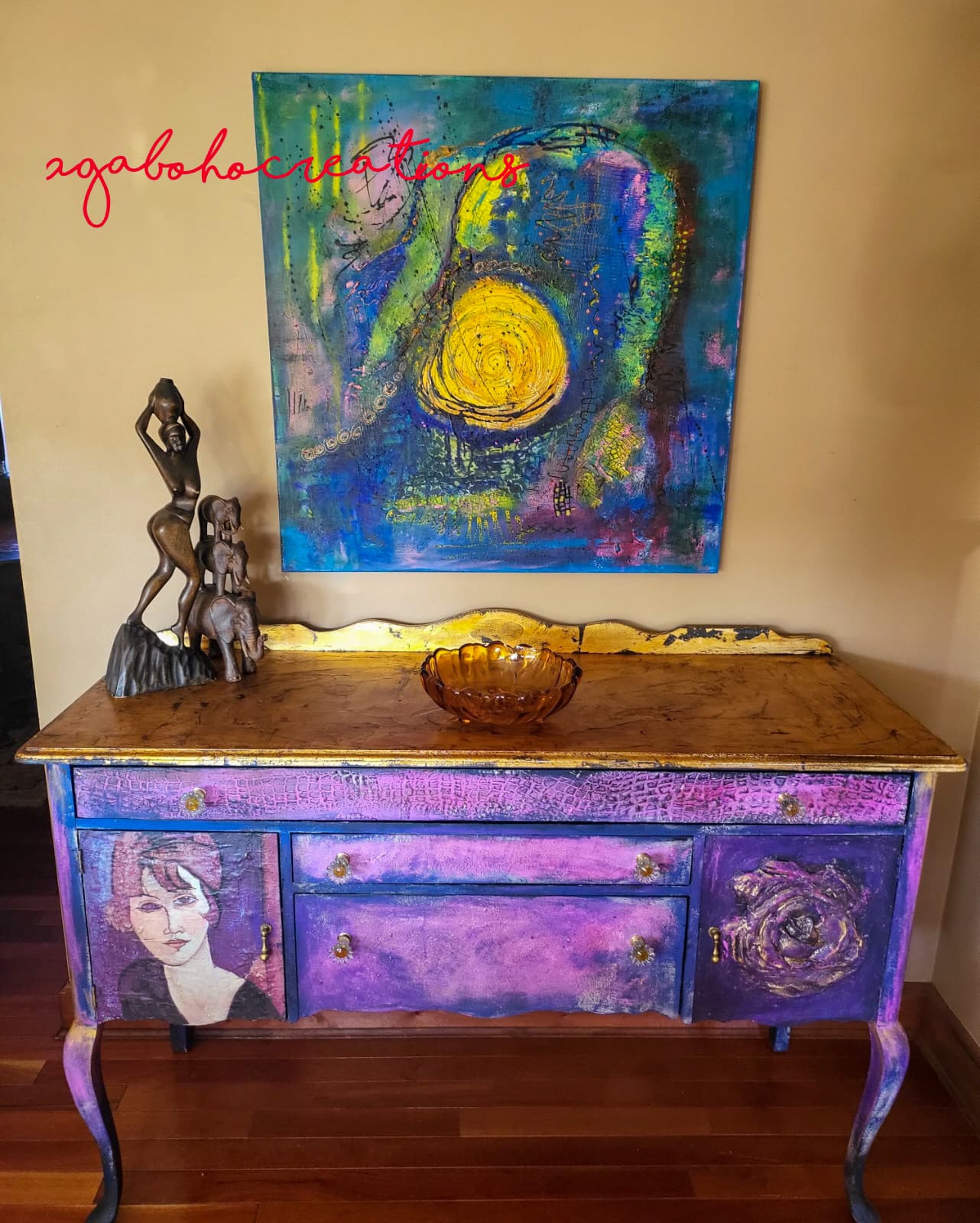 Funky Purple and Gold Buffet