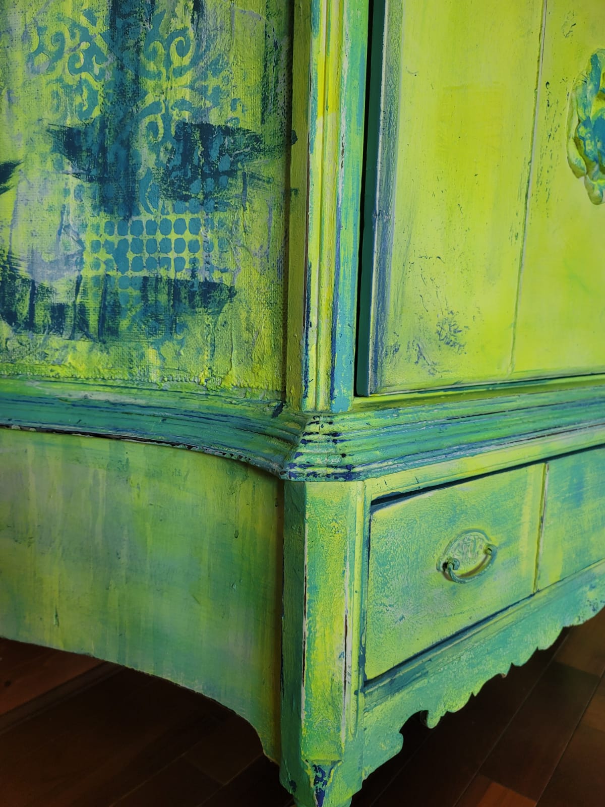 Neon Yellow Vintage Armoire