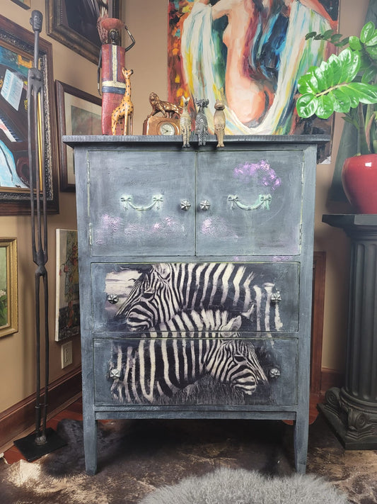 Vintage Zebra Cabinet
