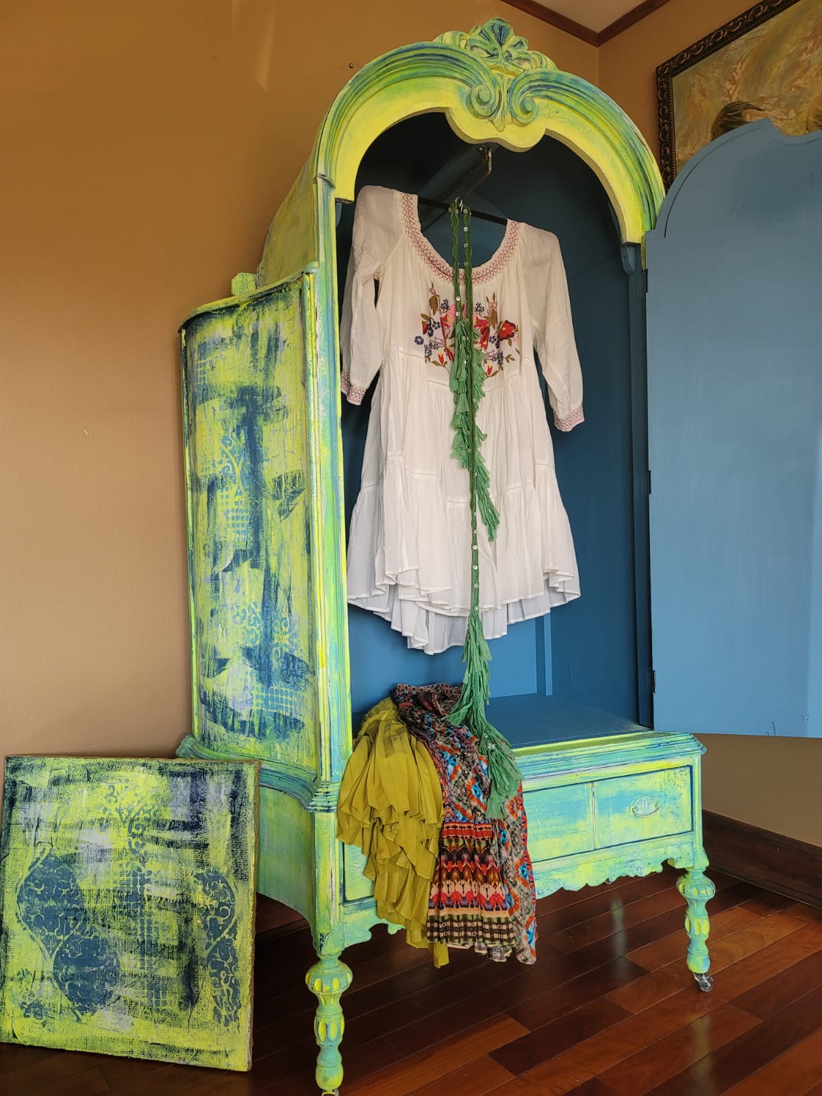 Neon Yellow Vintage Armoire