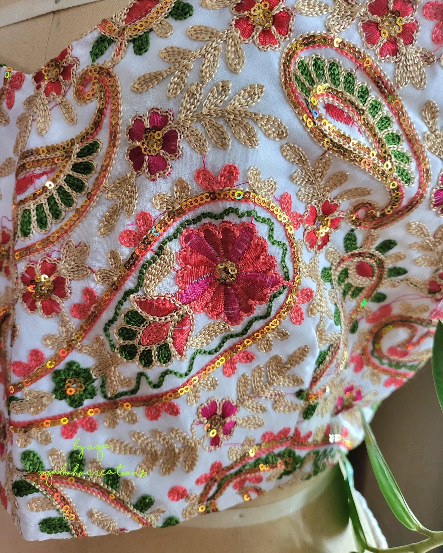 White Embroidered Boho Skirt