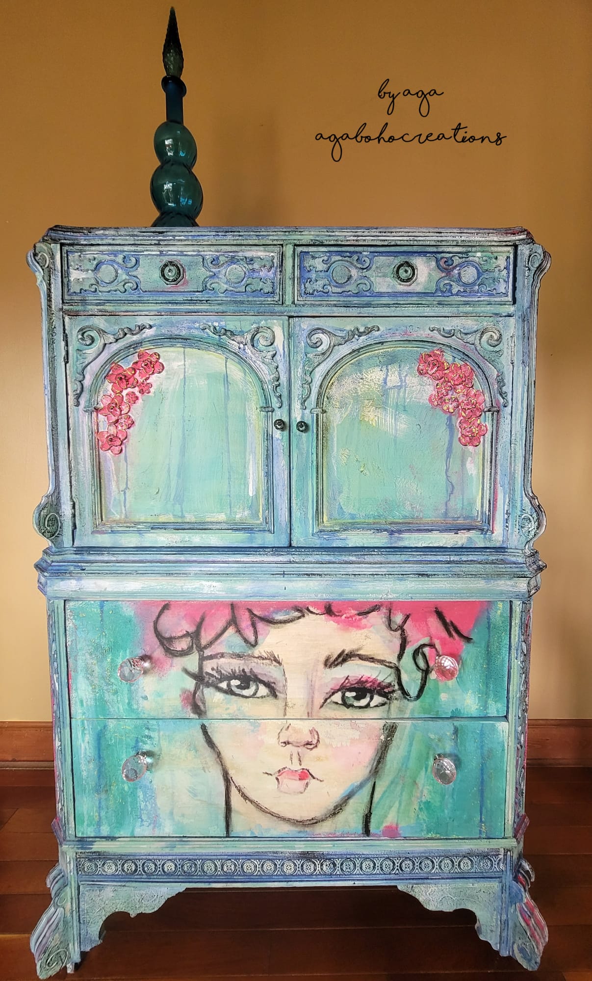 mermaid painted dresser Mermaid Chalk Paint Blended Dresser