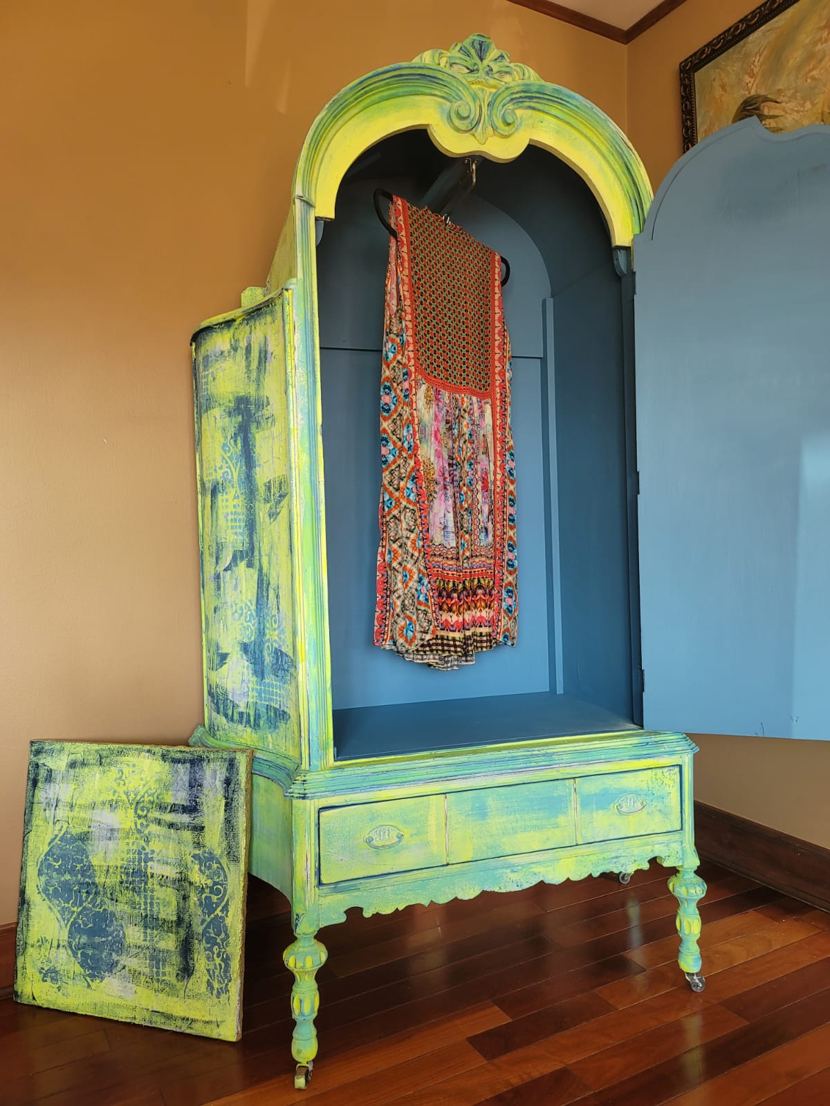 Neon Yellow Vintage Armoire