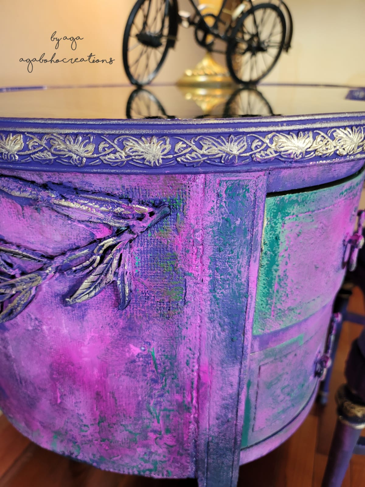 Purple and Green Marbled Vanity Table