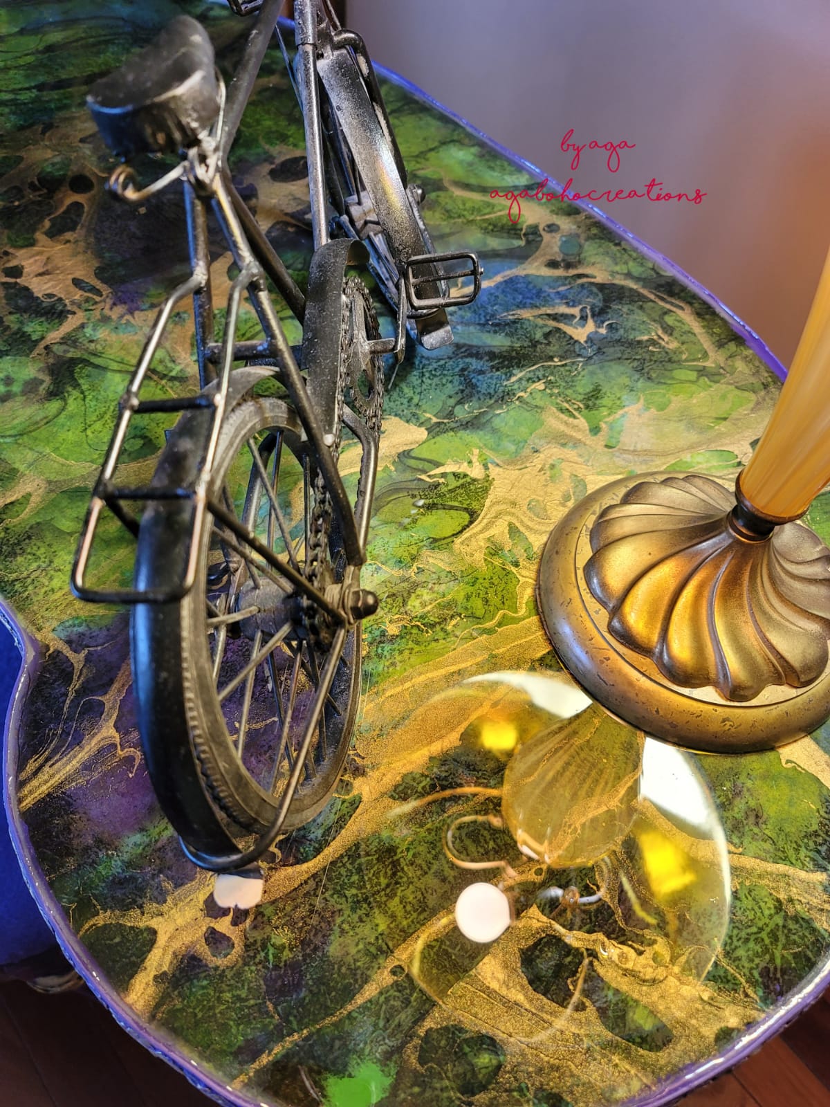 Purple and Green Marbled Vanity Table