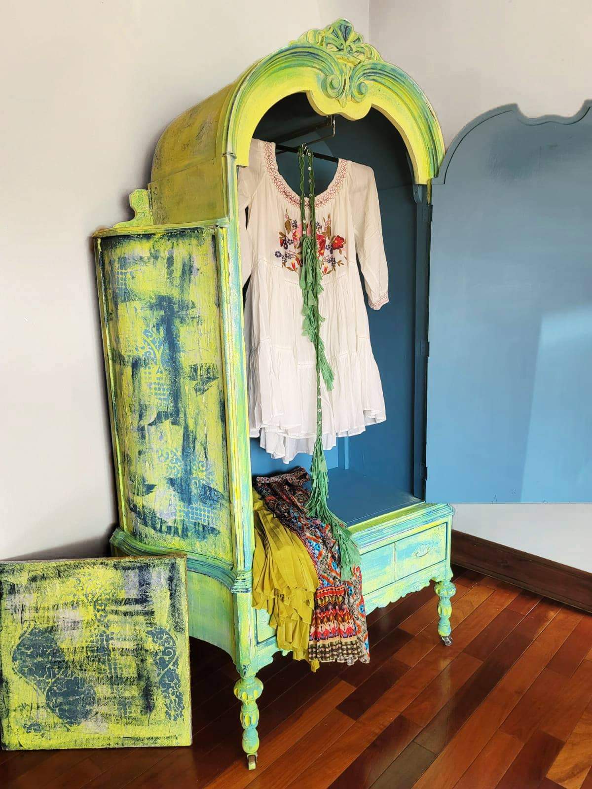 Neon Yellow Vintage Armoire