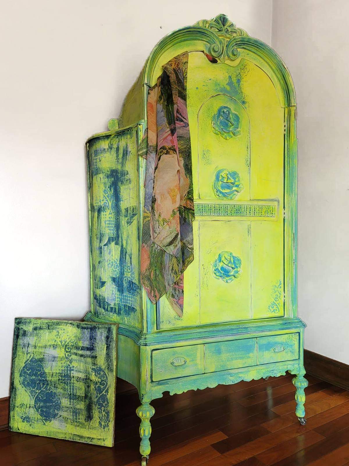 Neon Yellow Vintage Armoire