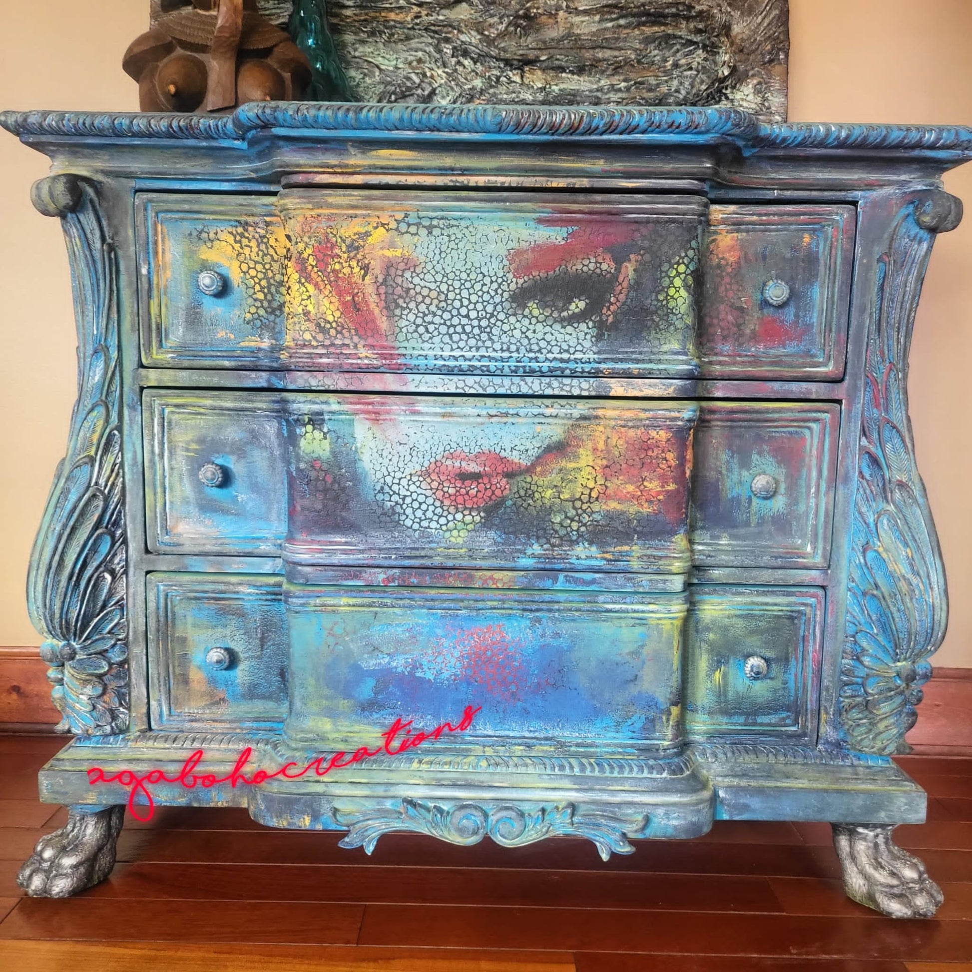 Blue Diva Dresser Aga Boho Creations Blue Diva Dresser Aga Boho Creations