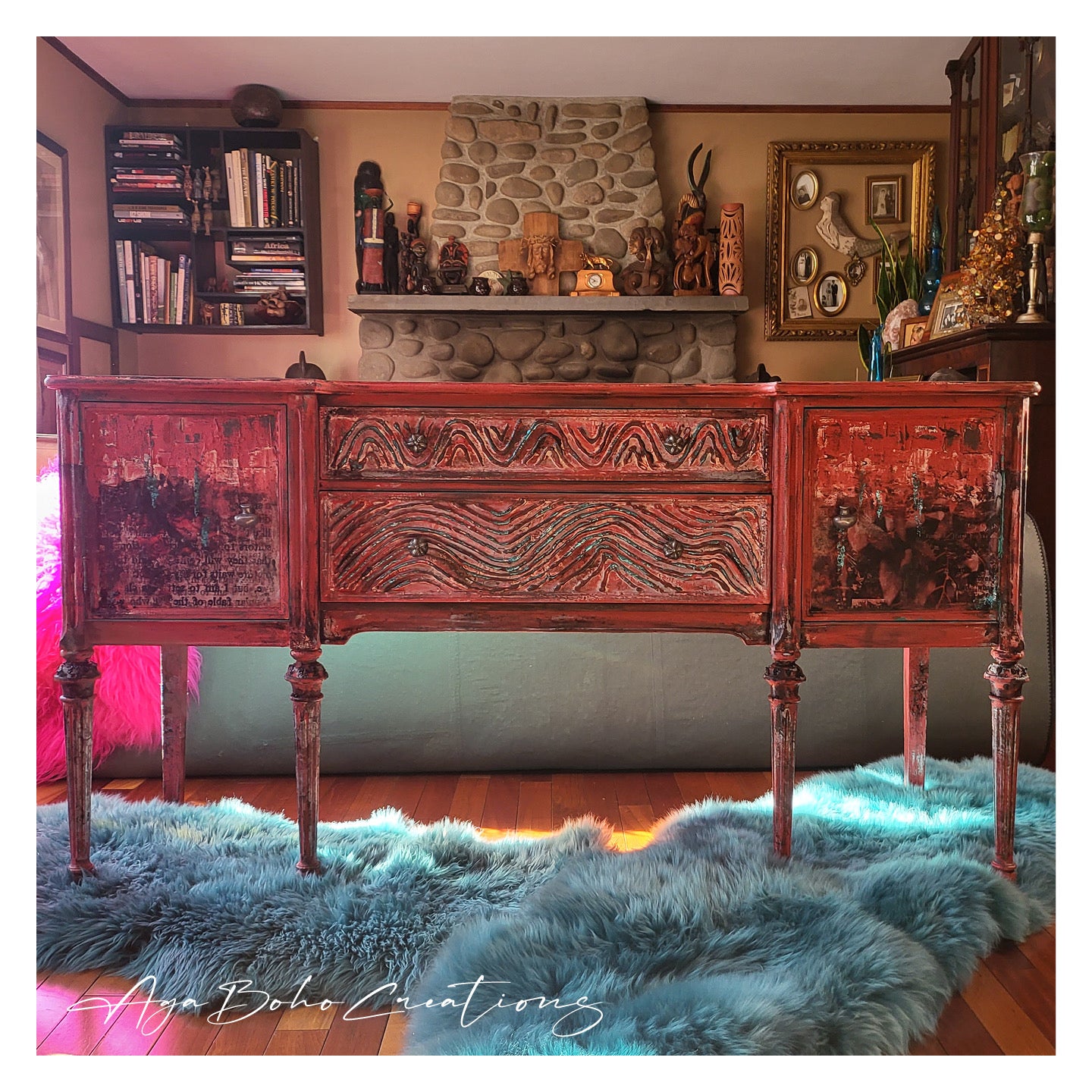 Wavy Red Buffet Table