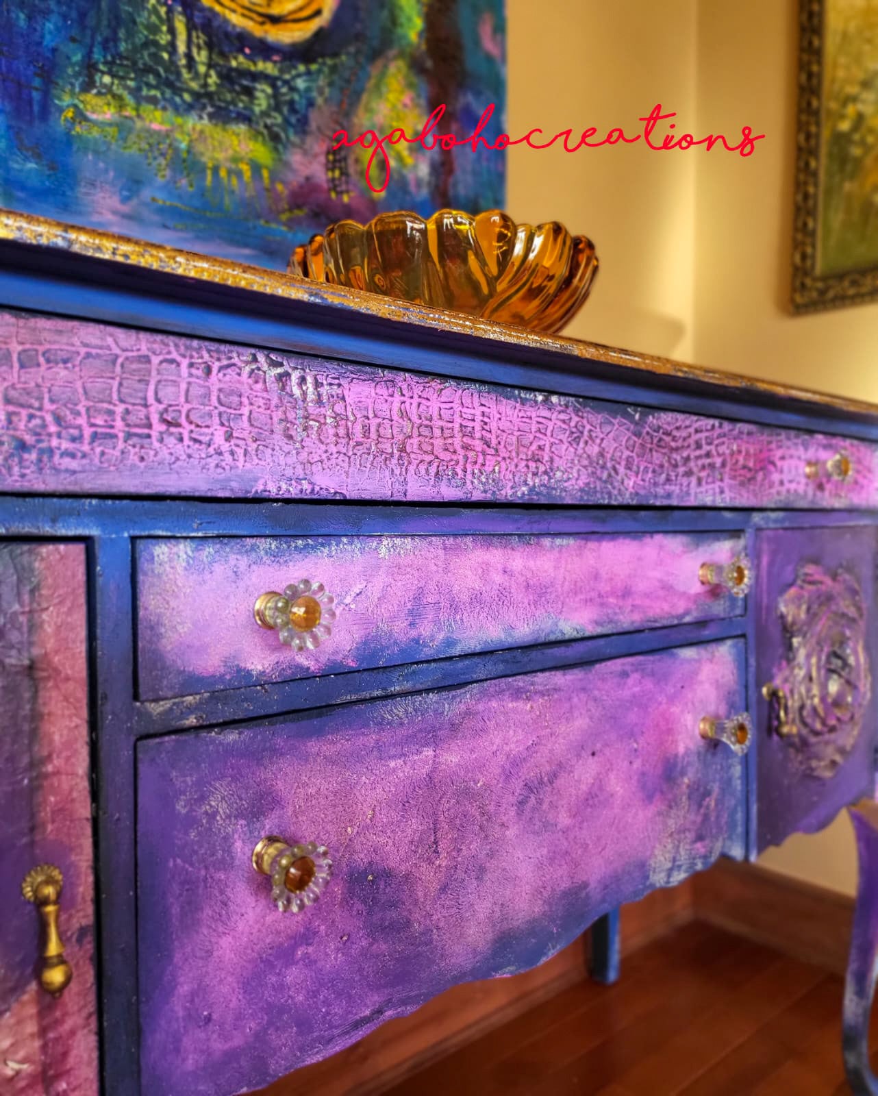 Funky Purple and Gold Buffet