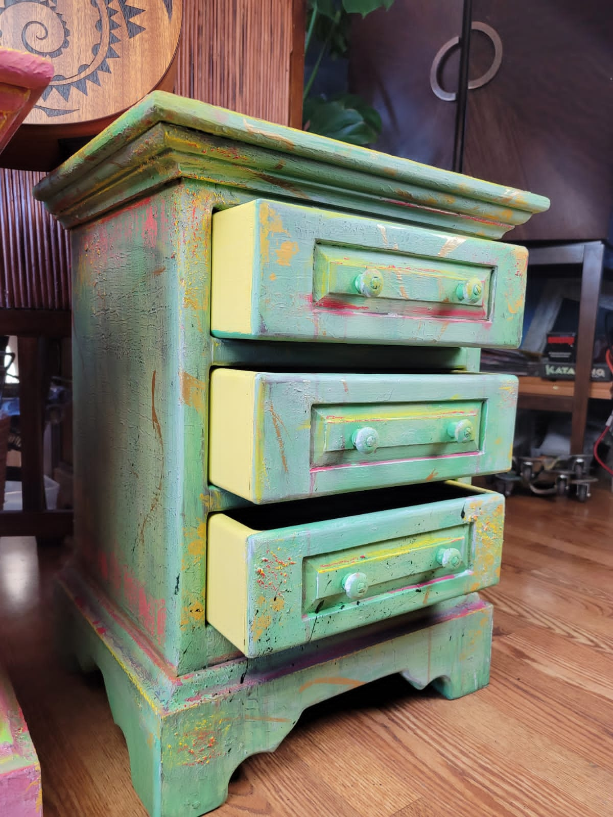 Pair of Colorful Bohemian End Tables