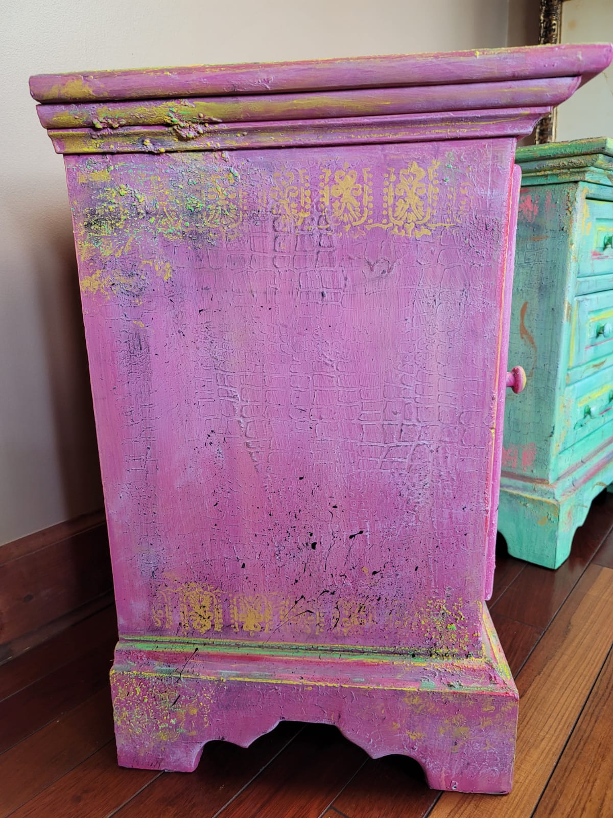 Pair of Colorful Bohemian End Tables