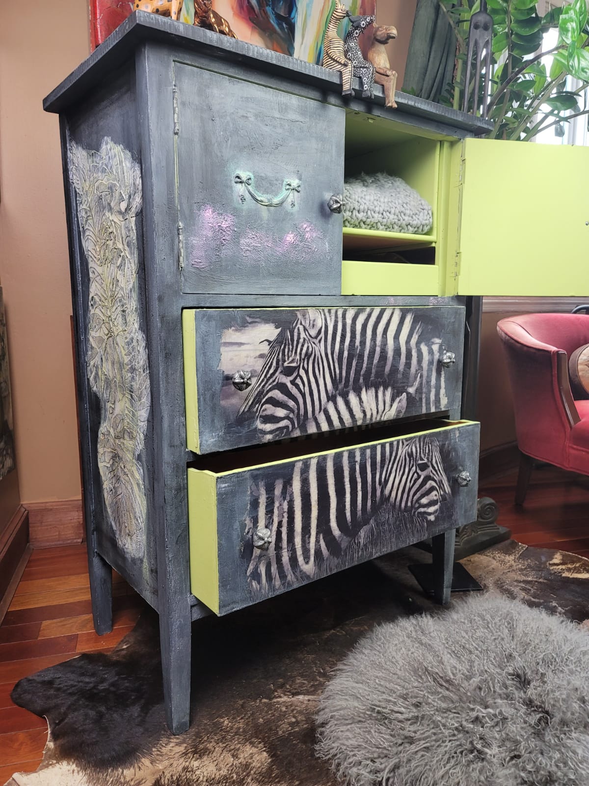 Vintage Zebra Cabinet