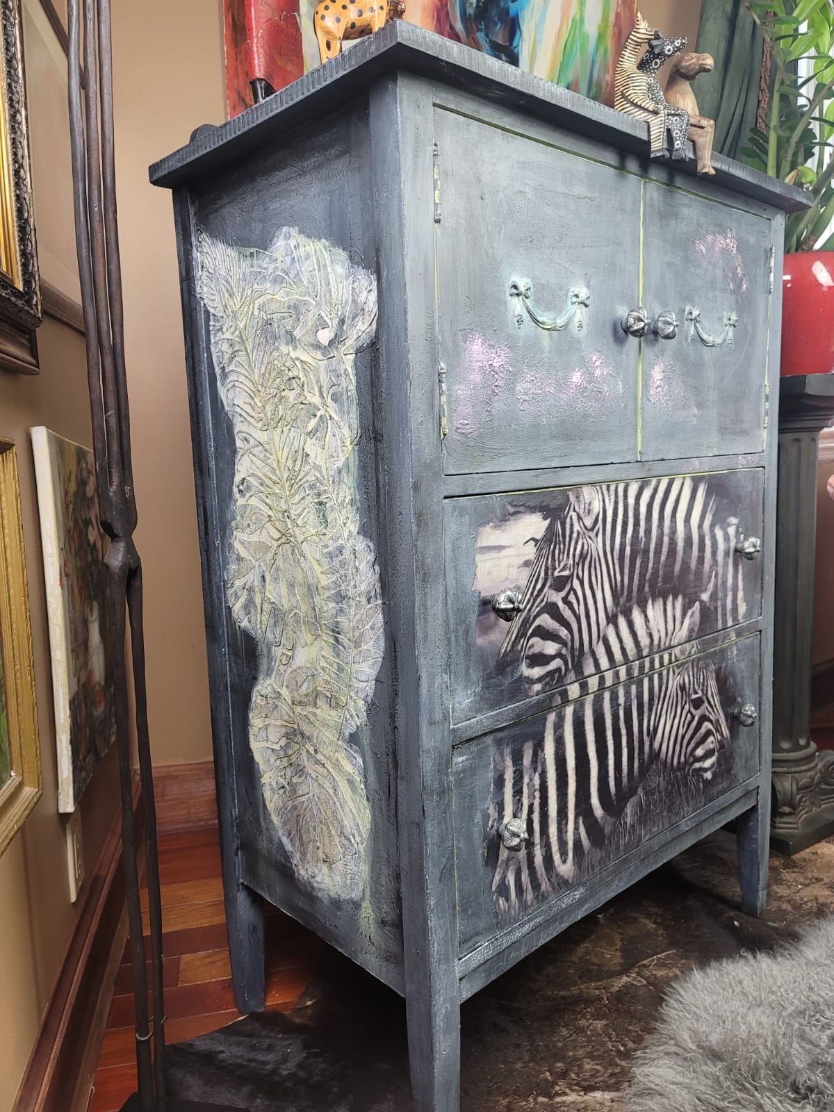 Vintage Zebra Cabinet
