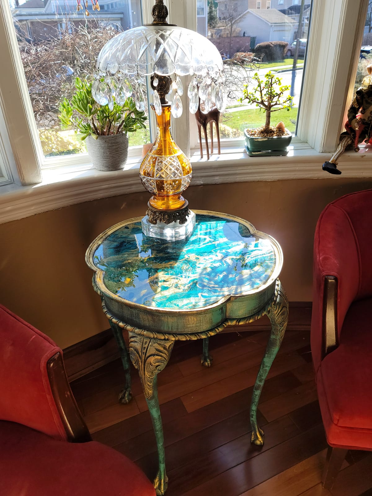 Faux Marble Top Table