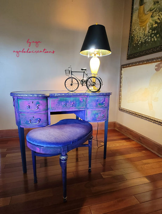 Purple and Green Marbled Vanity Table