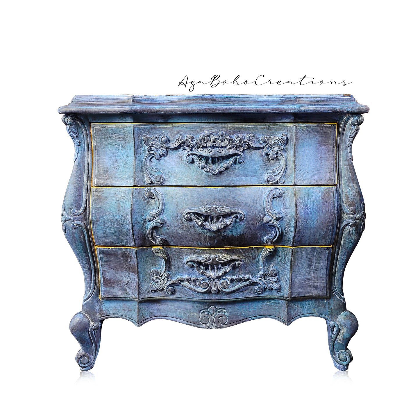 Pair of Blue Floral End Tables