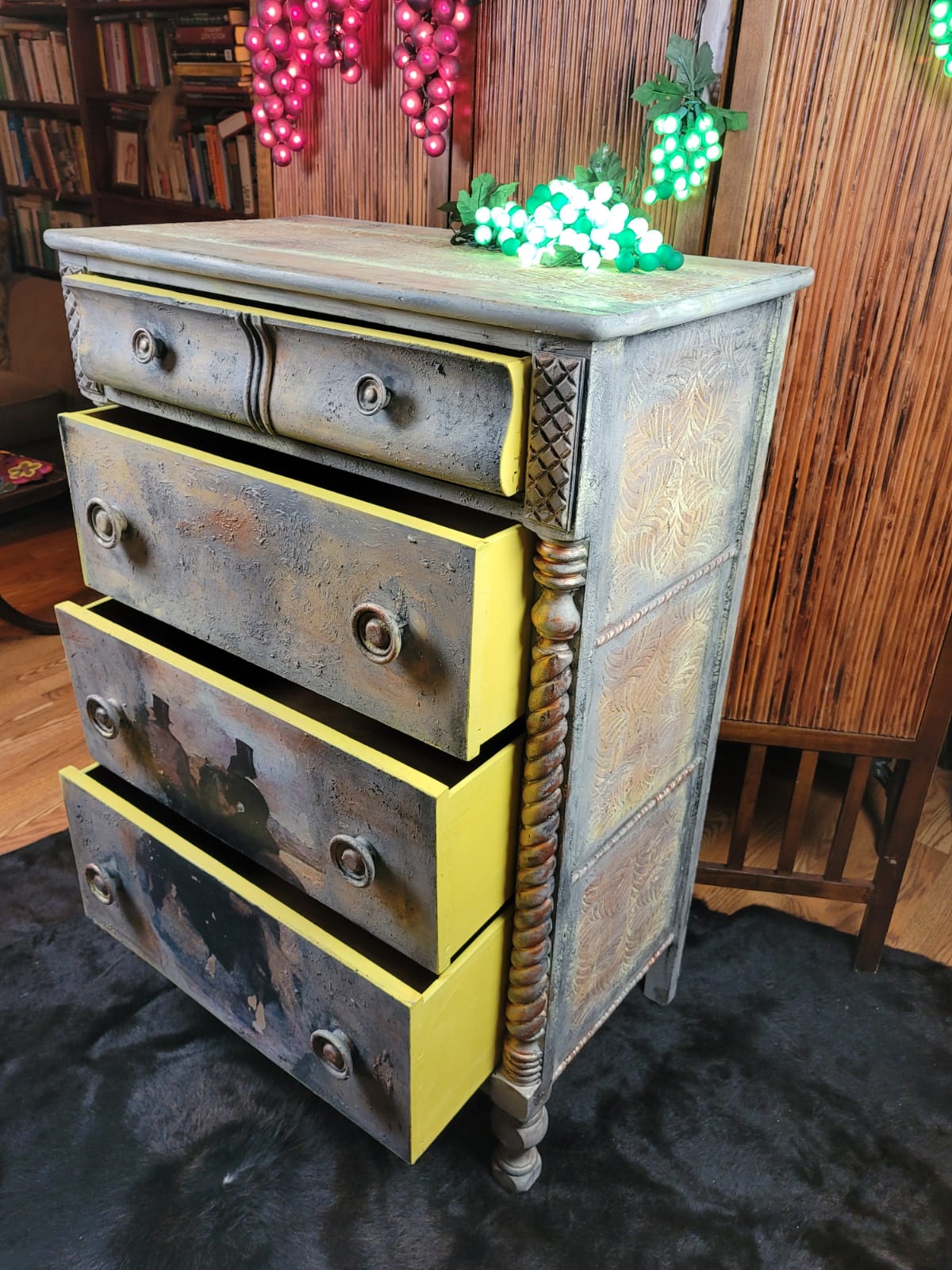 Vintage Hand Painted Dresser
