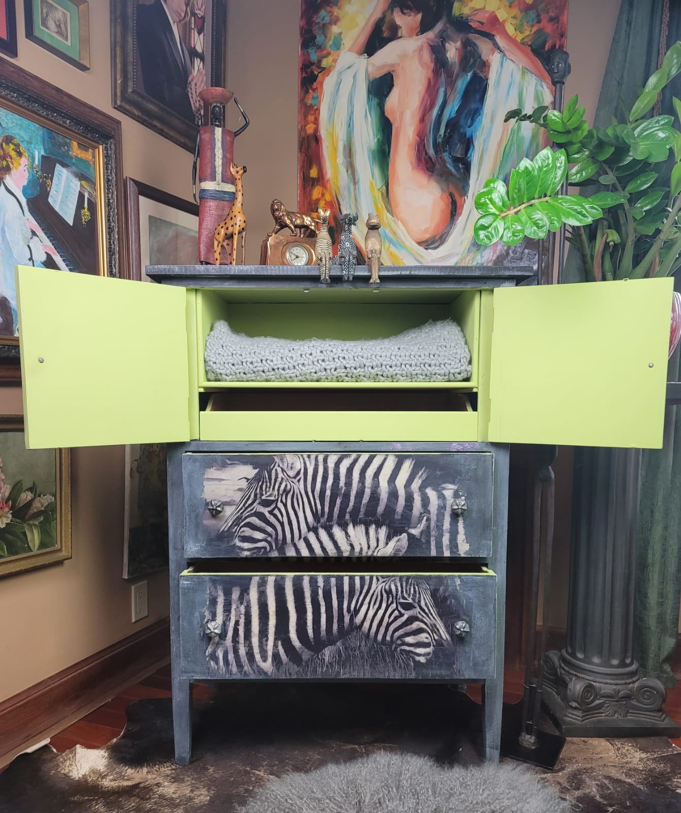 Vintage Zebra Cabinet