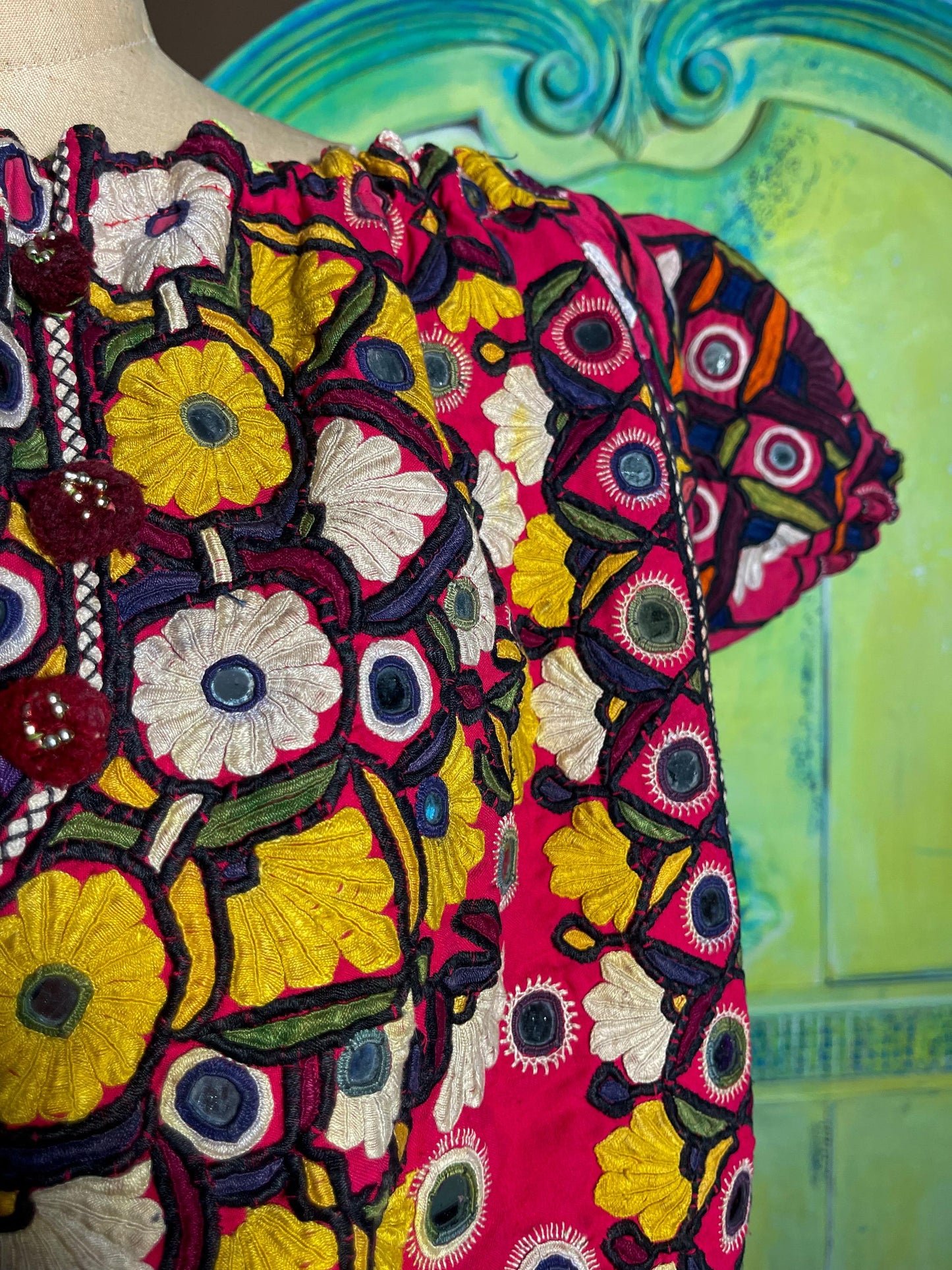 Colorful Embroidered Boho Top