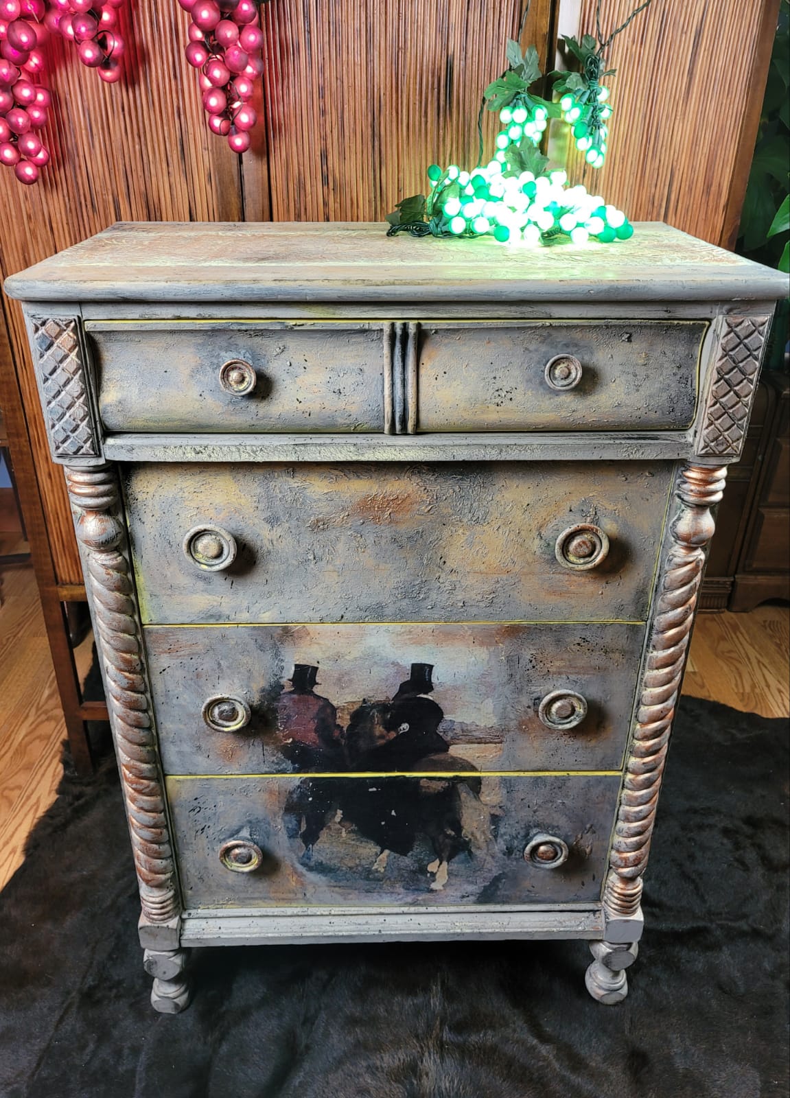 Vintage Hand Painted Dresser