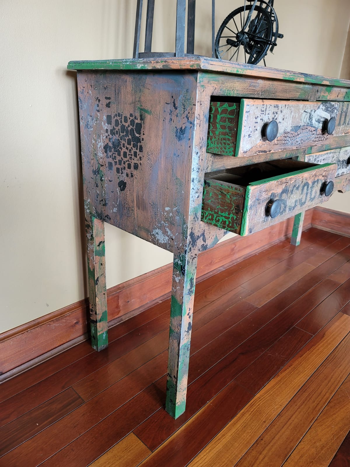 Camo Inspired Entry Table