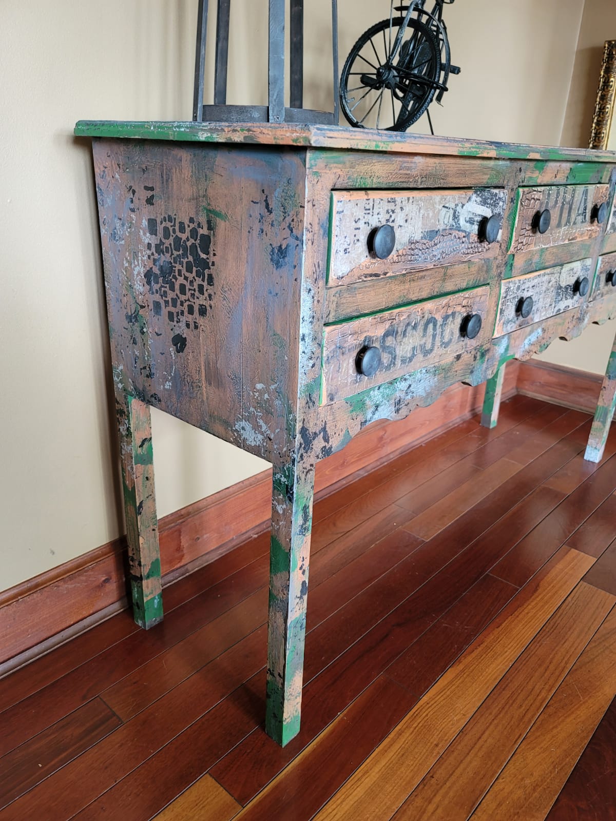 Camo Inspired Entry Table