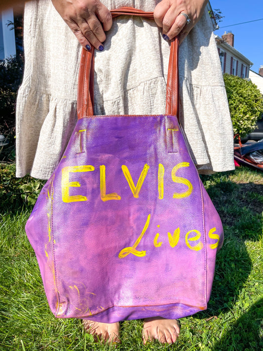 Elvis Lives Leather Tote