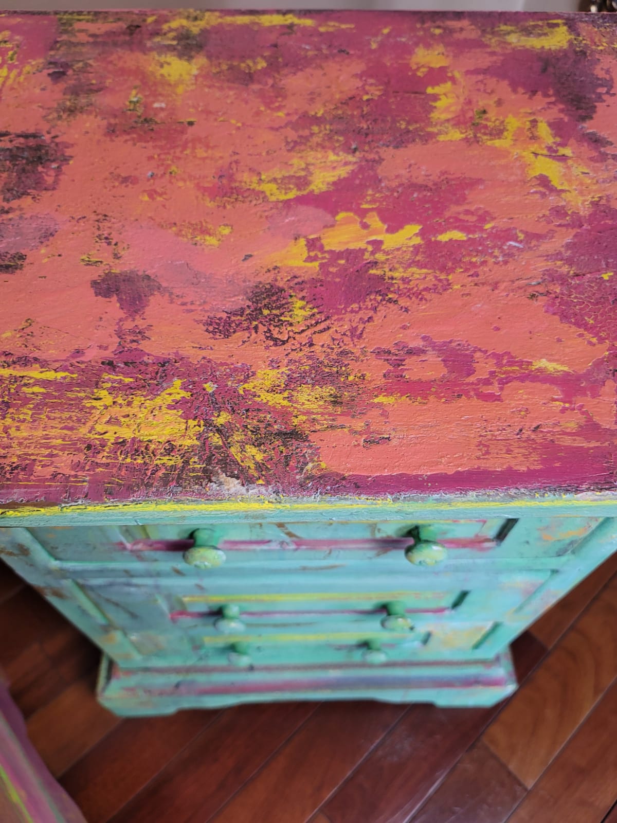 Pair of Colorful Bohemian End Tables