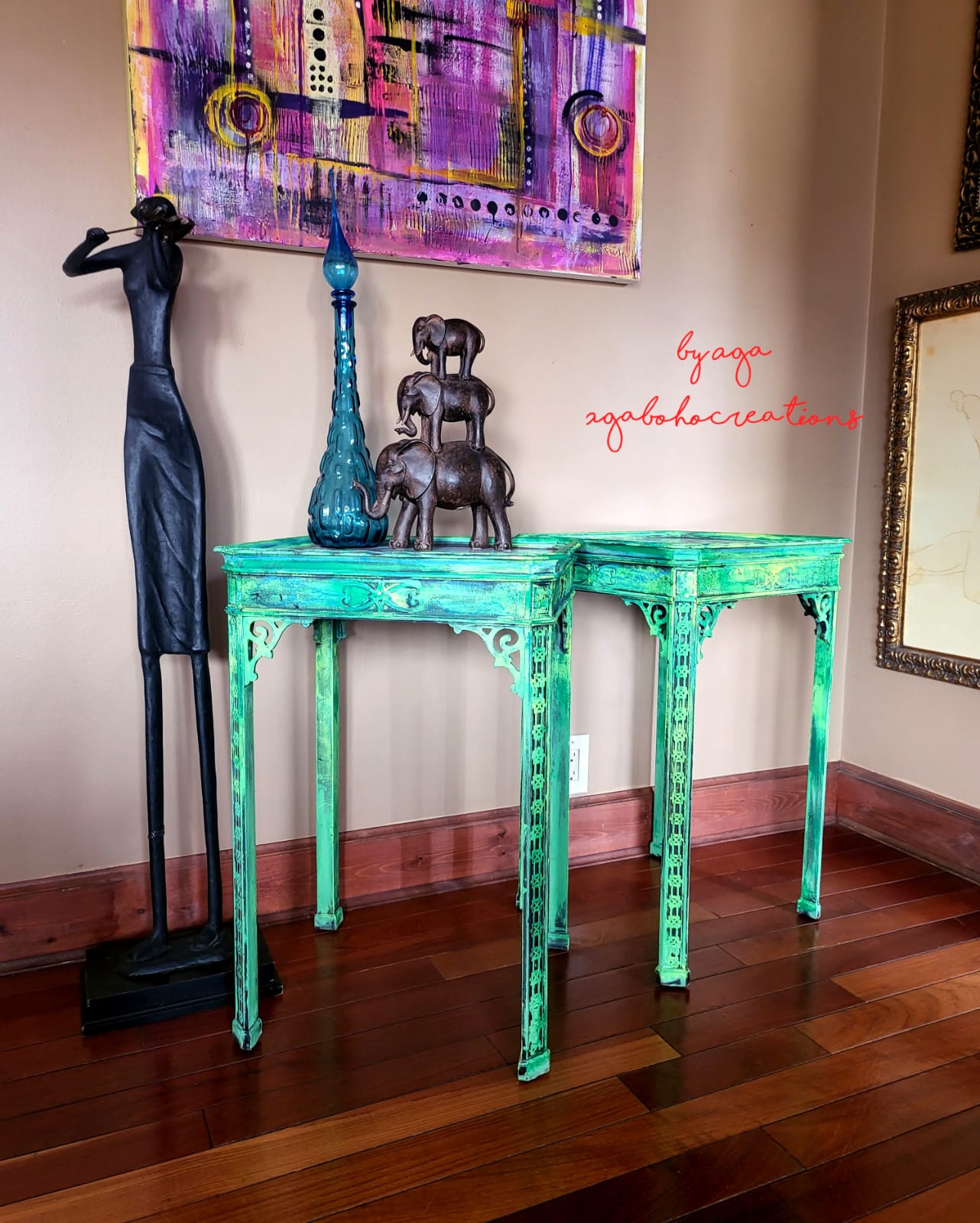 Green Abstract Tables