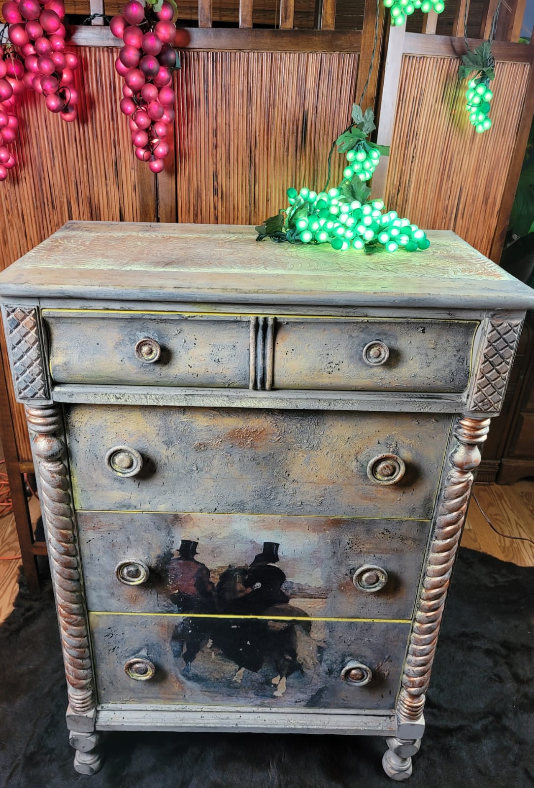 Vintage Hand Painted Dresser