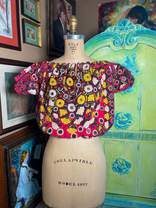 Colorful Embroidered Boho Top