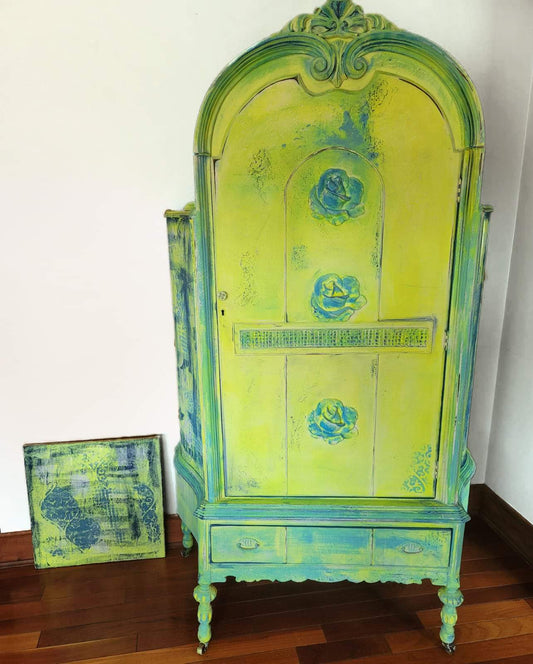 Neon Yellow Vintage Armoire