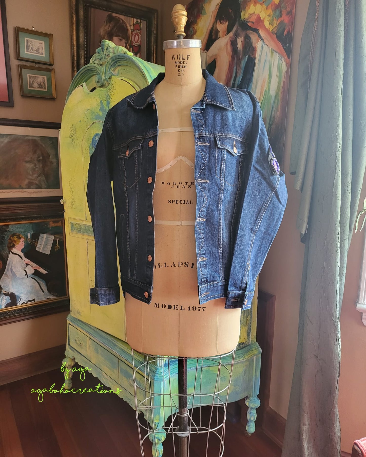 Beaded Jean Jacket - Medium