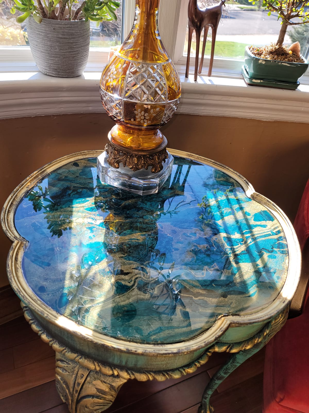 Faux Marble Top Table