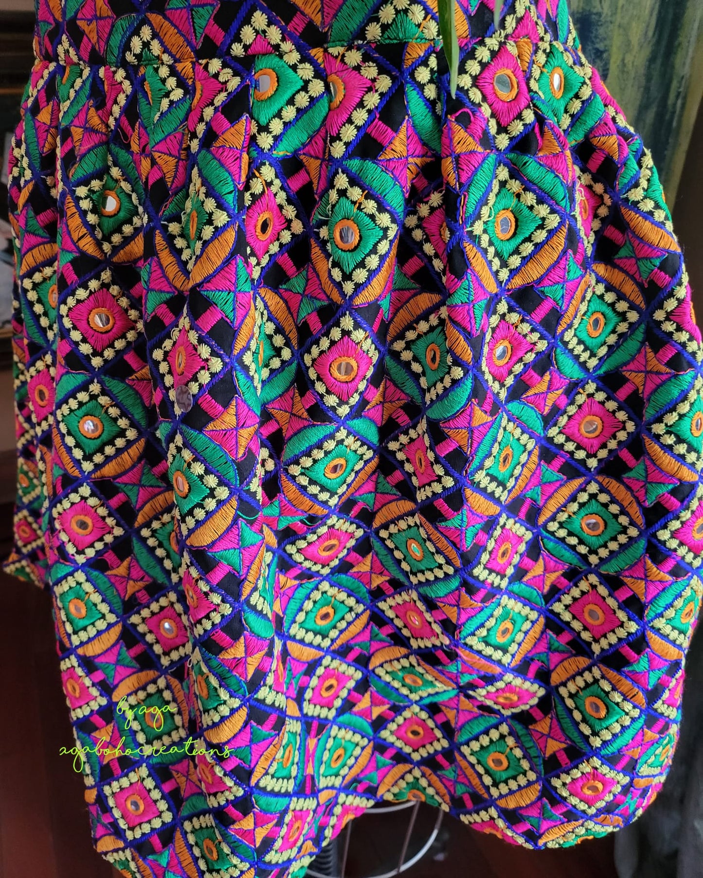 Colorful Embroidered Boho Skirt