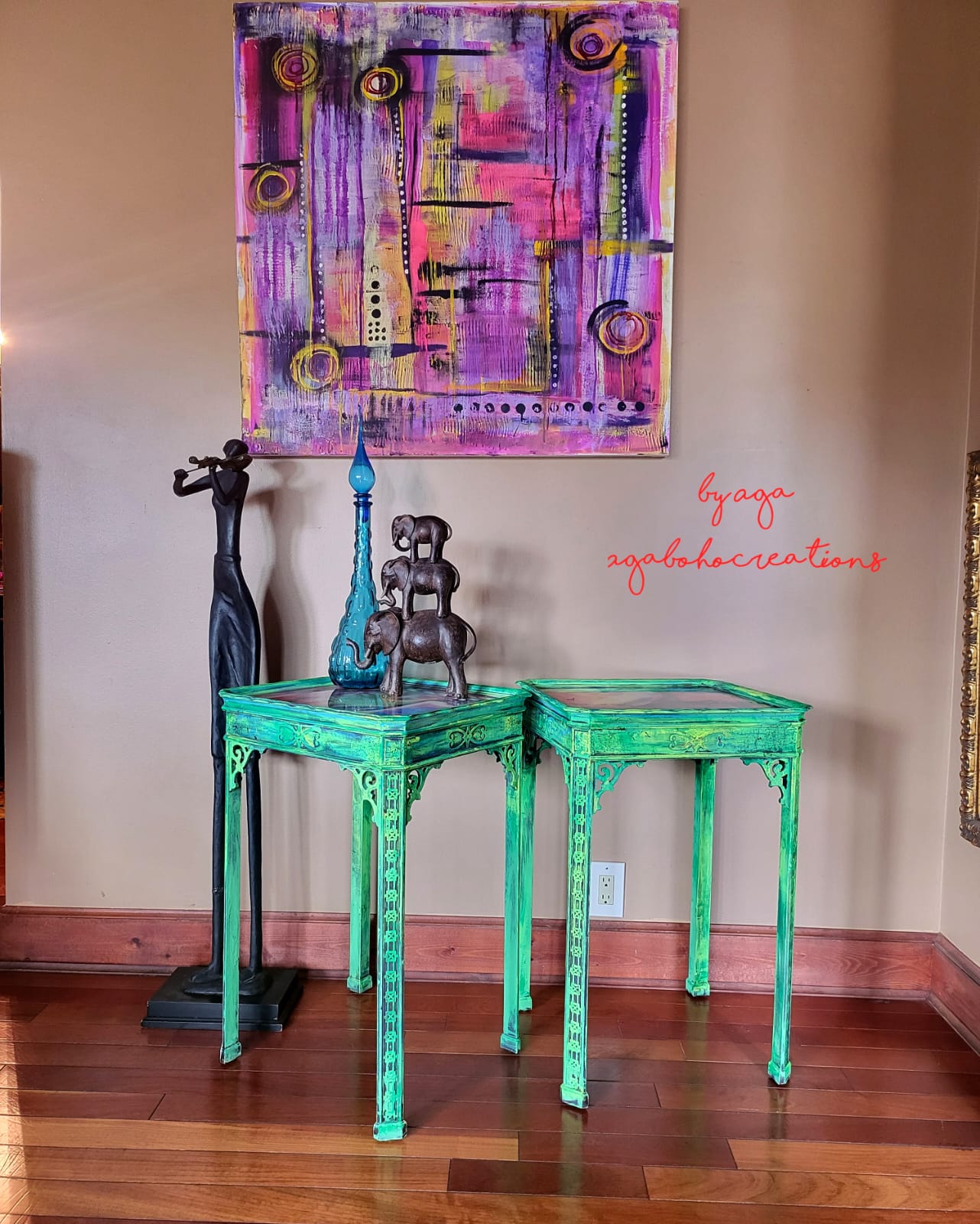 Green Abstract Tables